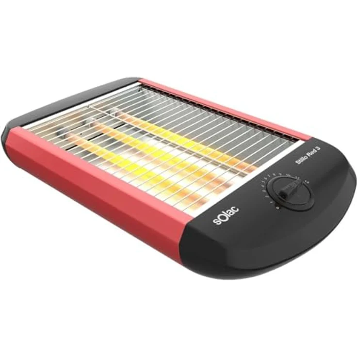 Solac Stillo Red 3, Toaster in Rot mit 700 Watt Leistung, Auftaufunktion und Brötchenaufsatz – Bild 2