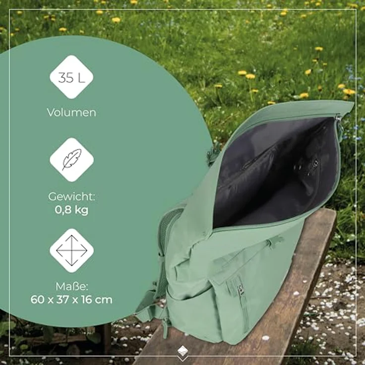 travelite BASICS Rollup Rucksack, Freizeit- und Arbeitsrucksack mit 15,6 Zoll Laptopfach, atmungsaktive Rückwand, in verschiedenen Trendfarben – Bild 3