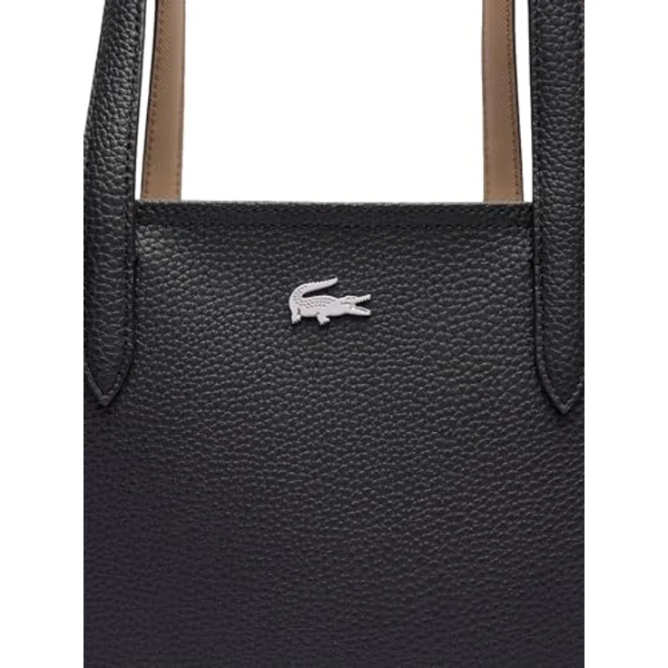 Lacoste Shopper Anna - Shopper 35 cm (noir krema) - Elegant und praktisch, geräumiges Hauptfach, metallenes Lacoste-Krokodil – Bild 3