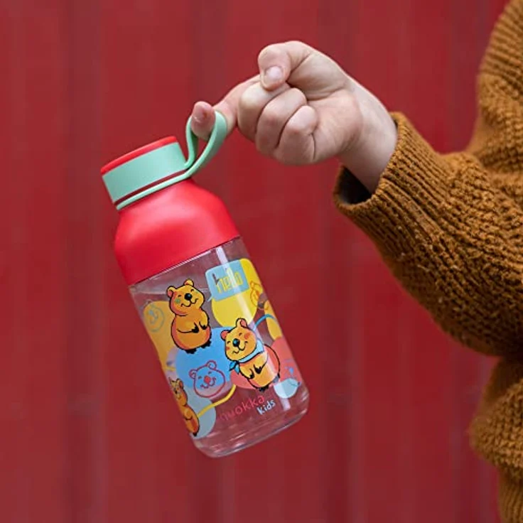 QUOKKA KIDS ICE HAPPY QUOKKA | FLASCHE AUS ECOZEN MIT EDELSTAHL-AUFHÄNGER 430 ML – Bild 2