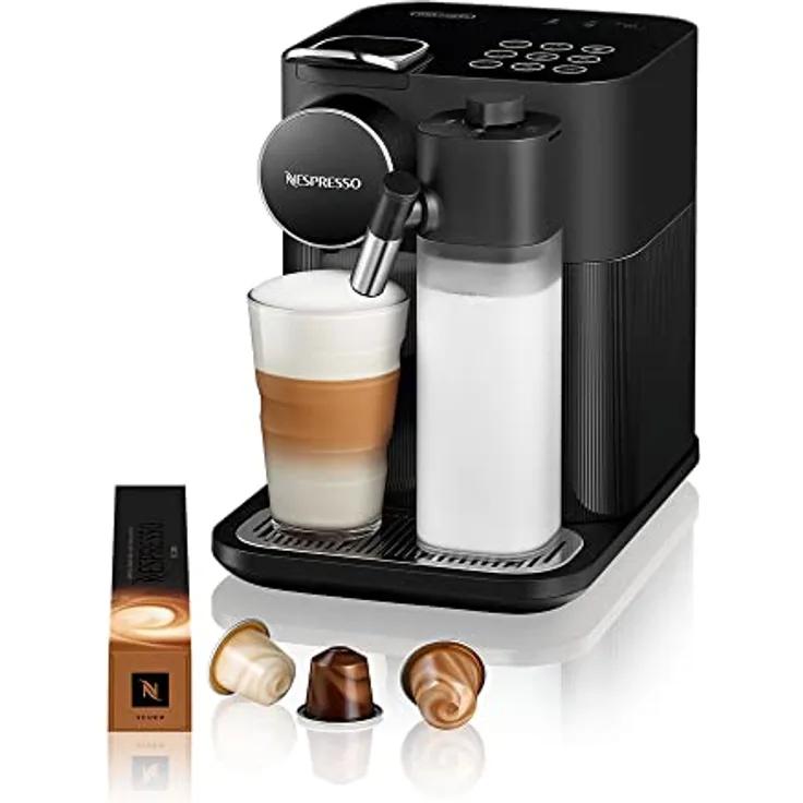 Nespresso De'Longhi EN640.B Gran Lattissima Kaffeekapselmaschine mit automatischem Milchsystem,19 Bar Druck,1400W,Schwarz