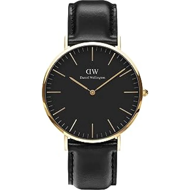 Daniel Wellington Classic Uhr 40mm Double Plated Stainless Steel (316L) Gold, Japanisches Quarzwerk, wasserdicht bis 3ATM – Bild 1