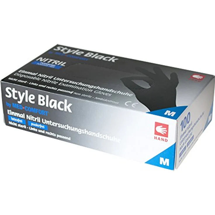 Ampri Nitrilhandschuhe Style Black L ehemals schwarze Witwe – Bild 2