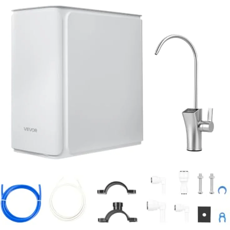 VEVOR Umkehrosmoseanlage Untertisch 800 GPD, 8-stufiger Wasserfilter mit Edelstahlhahn und TDS-Anzeige, 2:1 Reinwasser zu Abwasser, pH 7,5–8,5, einfacher Filterwechsel, CE – Bild 11