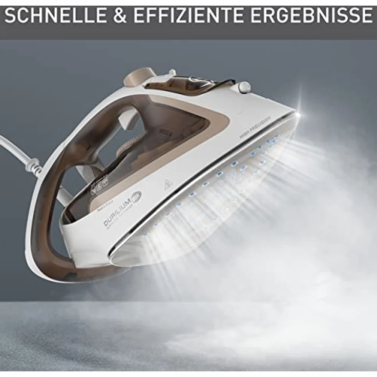 Tefal FV5780 Easygliss Eco Dampfbügeleisen | 2800 Watt | 240 g/Min. Dampfstoß | 50 g/Min. automatischer Dampf | Vertikaldampf | Durilium AirGlide Bügelsohle | 88% recycelbar | Eco-Modus | Mocha/Weiß – Bild 5