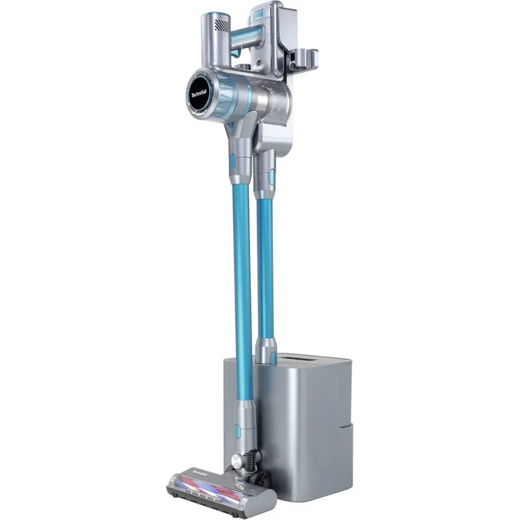 TechniSat TECHNIMAX AS3 Plus, Hand-und Stielstaubsauger mit 450 W, 32.000 Pa Saugkraft, 60 Min Akku, 3L Absaugstation, LC-Display mit LED