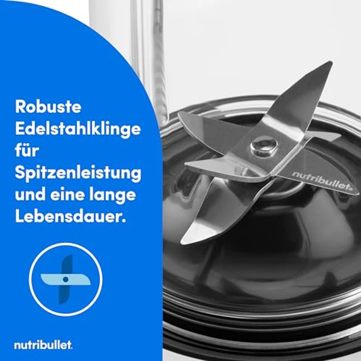 NutriBullet Turbo 1000W, Mixer & Smoothie Maker mit 1000 Watt Motor, 45-Sekunden Auto-Zyklus, Hochleistungsmixer für Proteinshakes, gefrorene Früchte & Nüsse, Weiß (NBT1004MW) – Bild 5