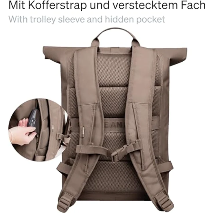 Got Bag Freizeitrucksack Rolltop Lite 2.0, 26 l, Monochrome Oyster, 32 cm Breite, 15 cm Tiefe – Bild 3