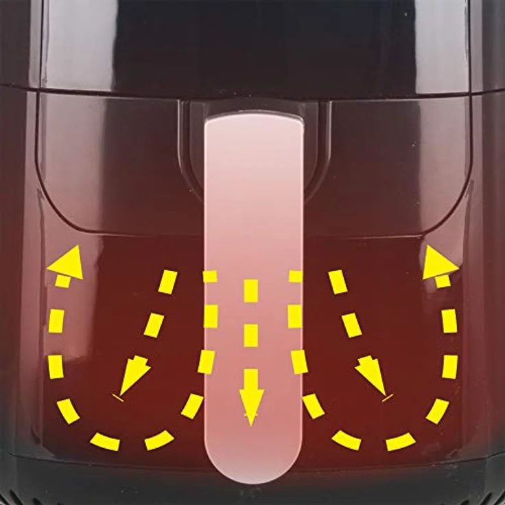 Emerio AF-123544 SmartFryer, AirFryer, Heißluftfritteuse, Frittieren mit heißer Luft-ohne zusätzliches Öl 5.5 Liter Volumen, 1400 Watt, Schwarz – Bild 2