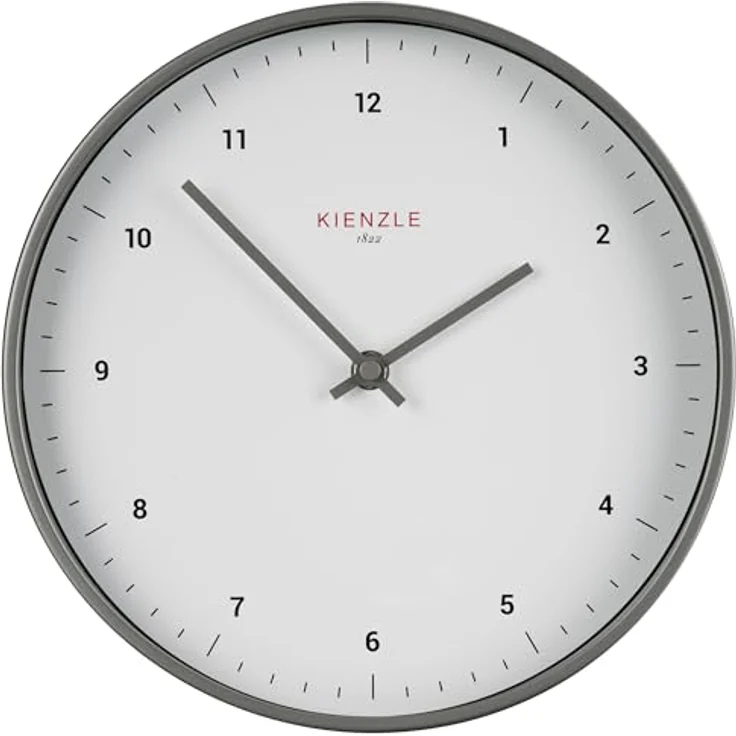 Kienzle Wanduhr KIENZLE Funkwanduhr Classic, 25 cm Durchmesser, Stahlrahmen, geräuschlos, schwarz – Bild 3