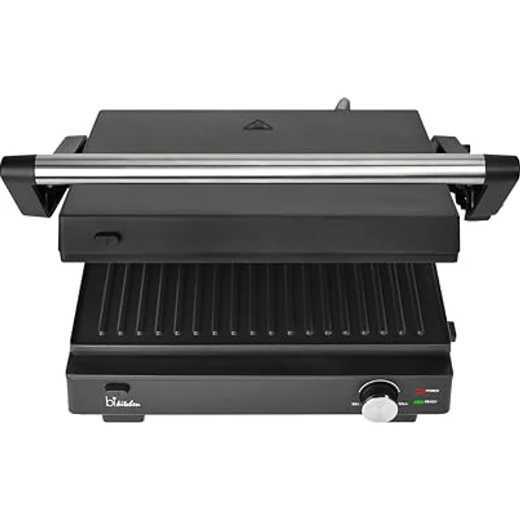 SILVA Schneider grill 200 Kontaktgrill | 1500-1800W | Abnehmbare Grillplatten | Stufenlose Temperatureinstellung | 210°C Max | Herausnehmbare Tropfschale, Tischgrill in Silber – Bild 2