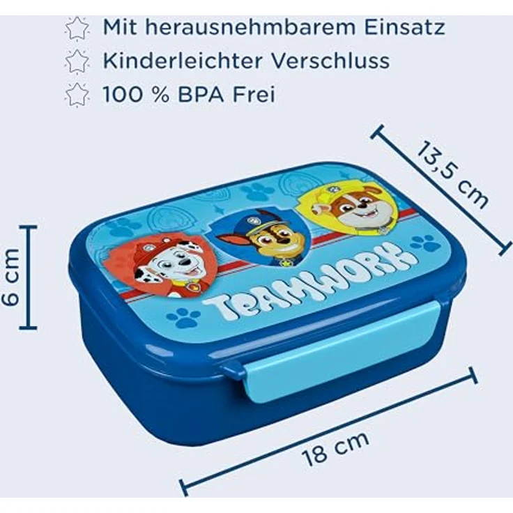 Scooli Lunchbox Paw Patrol, (Set, 2-tlg), mit Trinkflasche - Umweltfreundliche Brotzeitdose und Trinkflasche, langlebig und auslaufsicher – Bild 2