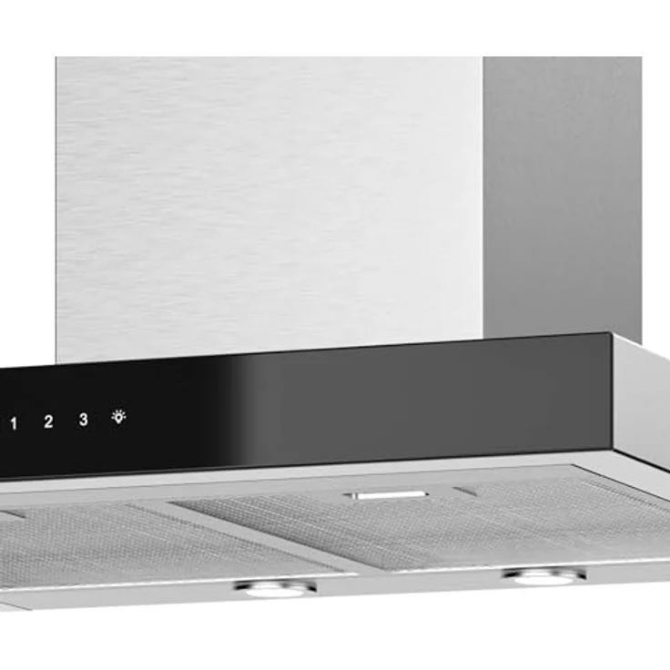 Oranier Wandhaube 60 cm Edelstahl - breite Abluft Dunstabzugshaube mit Glasfront - Abzugshaube mit 3 Leistungsstufen - weiße LED Anzeigen - SIRIA60E1 – Bild 5