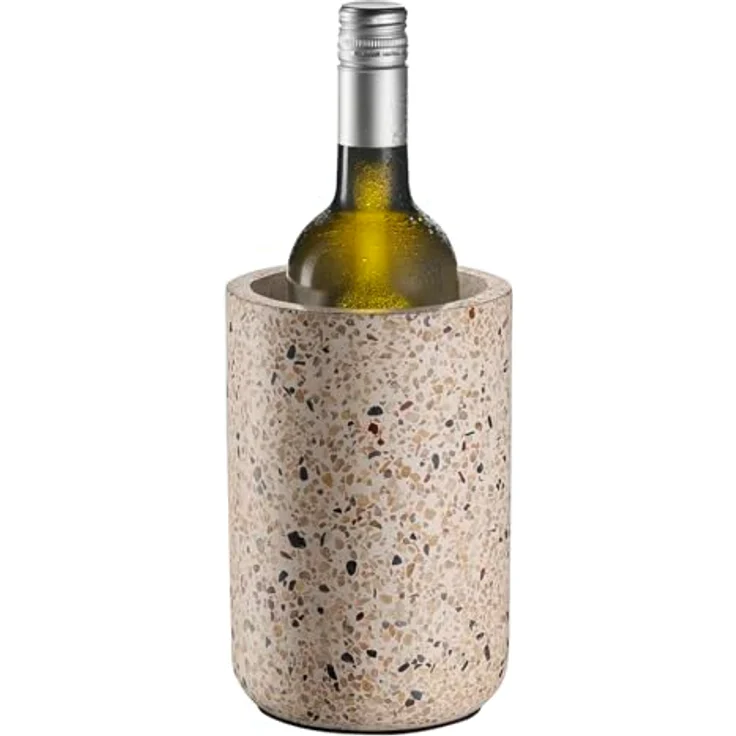APS Wein- und Sektkühler Flaschenkühler TERRAZZO, Ø 12,5 cm, Höhe ca. 19 cm, aus Beton in Terrazzo Optik – Bild 2