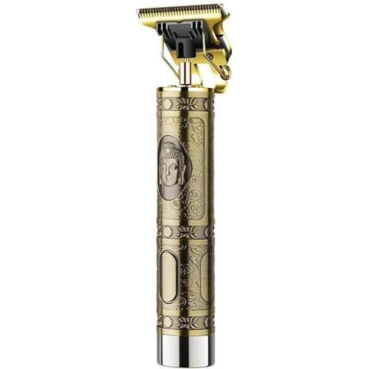 DALING Barttrimmer, Profi Haarschneider mit 4 Kammaufsätzen, schnelles USB-Quickcharge, elegantes Gold