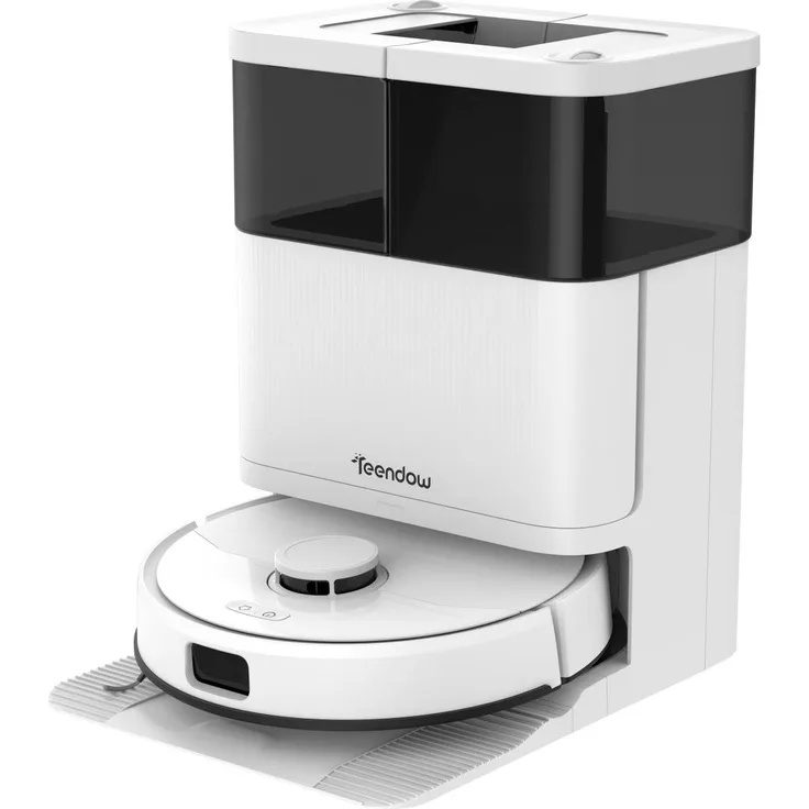 Teendow D63S Ultra Saugroboter 10000Pa mit Absaugstation, 2-in-1 Design und 160 Minuten Akkulaufzeit