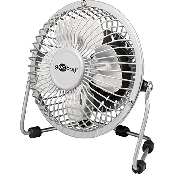 Goobay 77503 4 Zoll USB Ventilator für den Schreibtisch sorgt für frischen Wind am Schreibtisch, silber – Bild 2