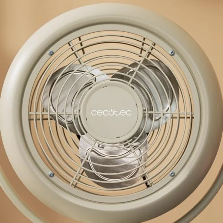Cecotec EnergySilence 800 RetroDesk, Tischventilator mit 20 W Leistung, 20 cm Durchmesser, 3 aerodynamische Flügel, 2 Geschwindigkeiten, beige – Bild 5
