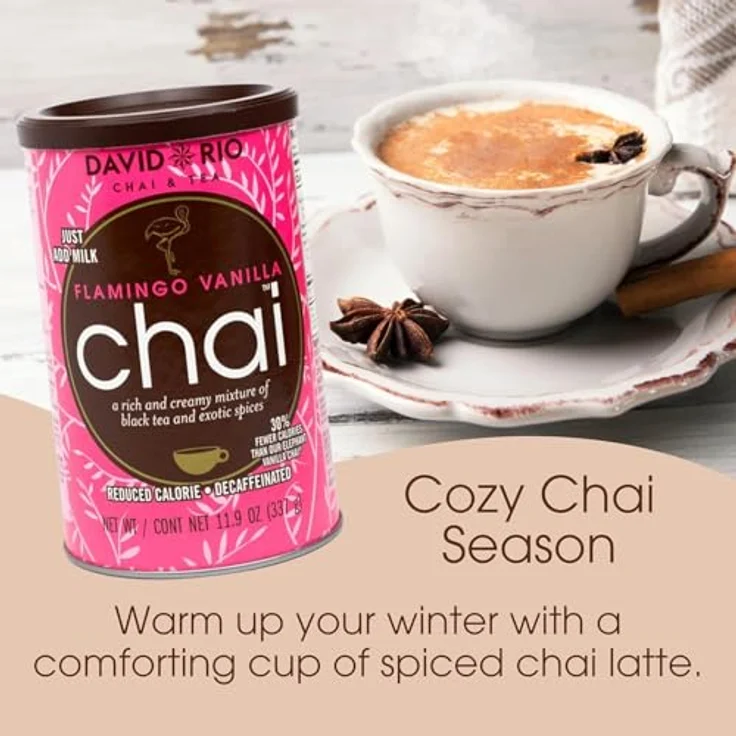 David Rio Flamingo Vanilla Chai Pulver, 337 g Getränkepulver für aromatischen Tee – Bild 4