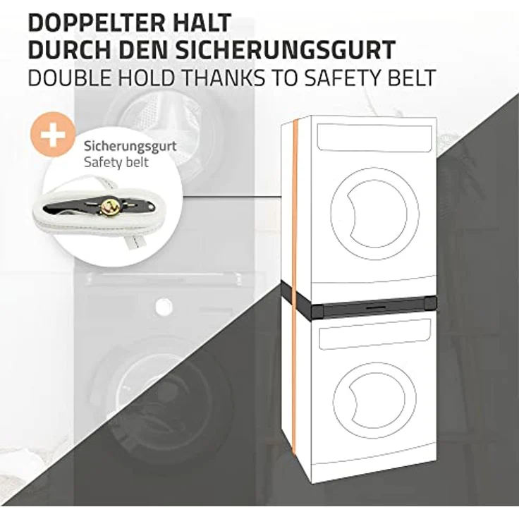 ML DESIGN modern living Zwischenbaurahmen mit Wäscheleine Stahl 60,5x54,5cm Schwarz, Ausziehbarer Handtuchhalter, Universal Einsatzbereit – Bild 5