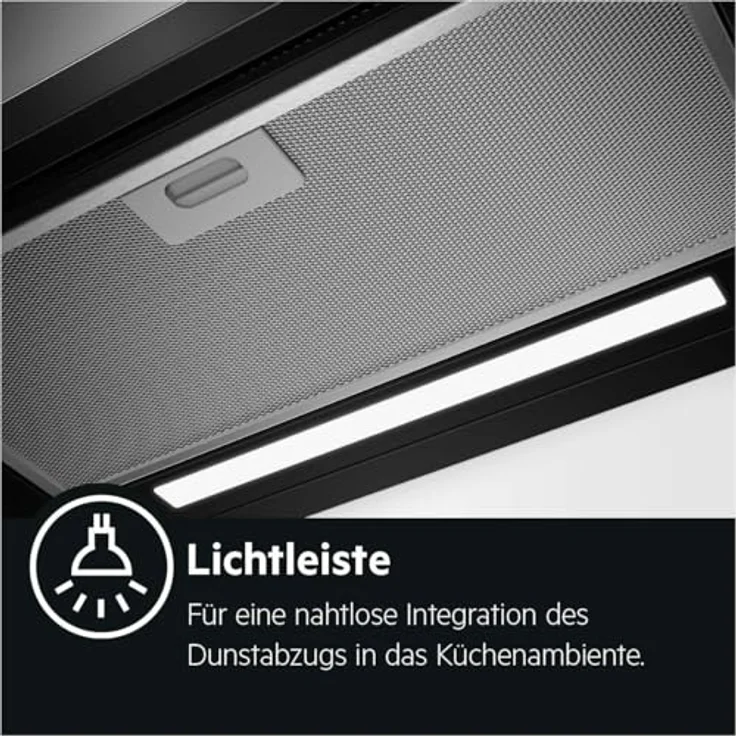 AEG DPE5660B Dunstabzugshaube, 60 cm Flachschirm, schwarze Gehäuse, hocheffiziente Fettfilter, LED-Beleuchtung, Energieeffizienzklasse A – Bild 11