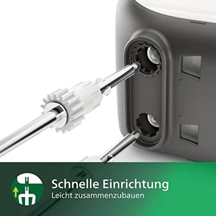 Philips HR3740 HR3740-00 ? Handmixer, Edelstahl, Weiß – Bild 4