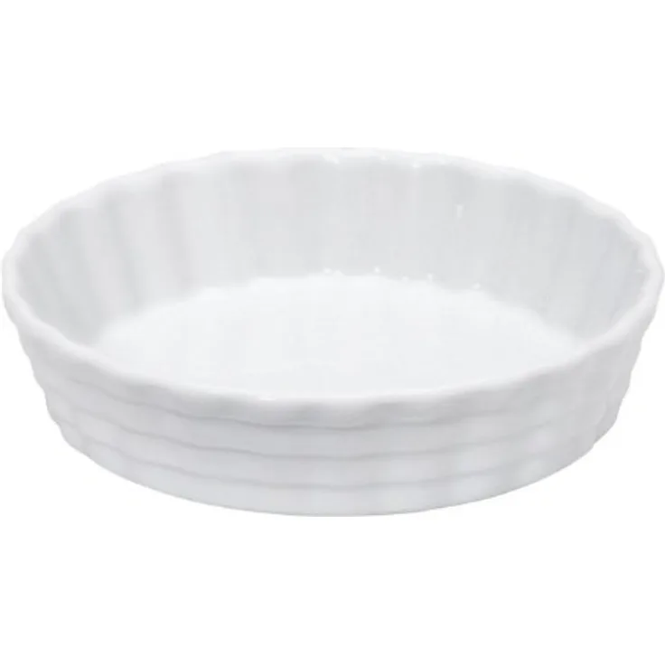 Küchenprofi Tartelettförmchen BURGUND 12 cm, weiße Quiche-Förmchen aus feuerfestem Hartporzellan