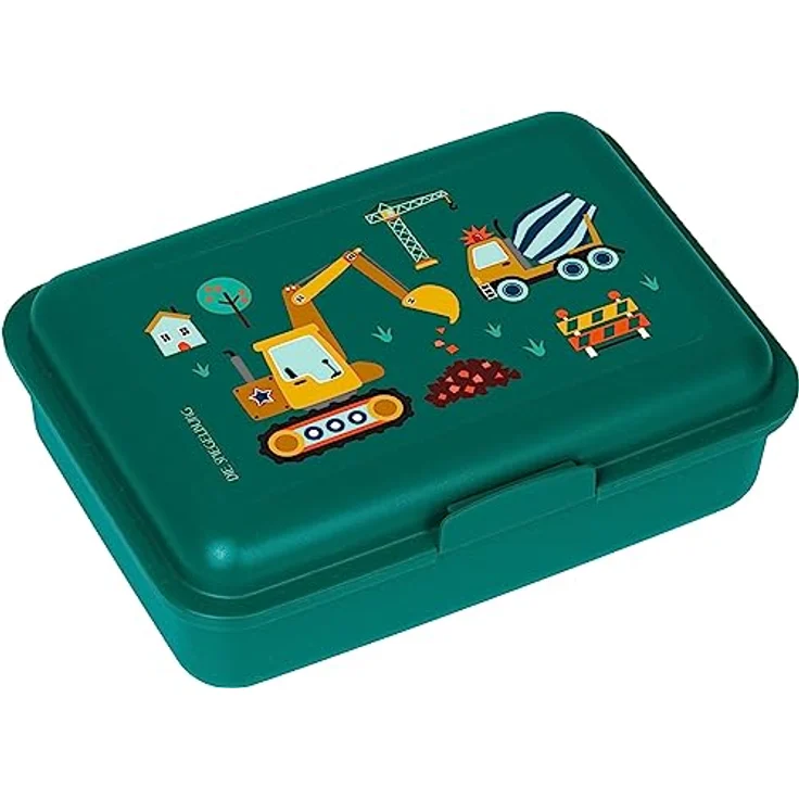 Die Spiegelburg Kl. Butterbrotdose Bagger Ed.2 - Sandwichbox mit Shoveter-Muster und verstellbarer Trennwand, blau – Bild 1