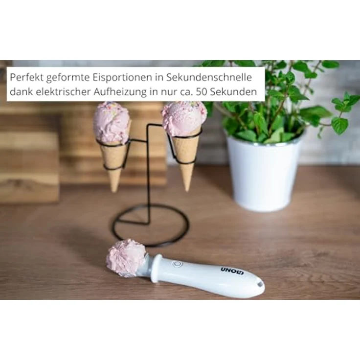Unold 488990 beheizter Eisportionierer Carlo, keramische Antihaftbeschichtung, kurze Aufheizzeit, sehr leicht, USB-Ladekabel – Bild 2