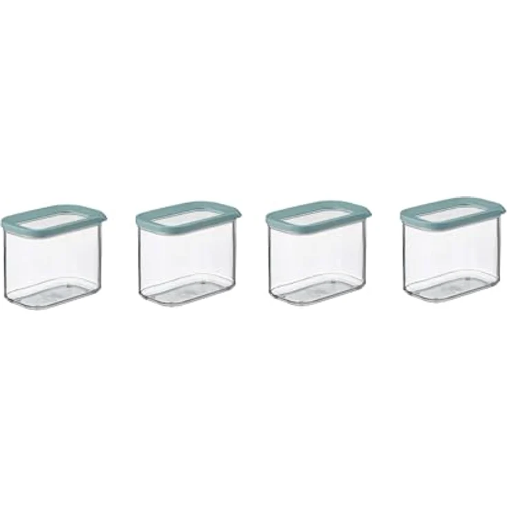 Mepal 4-teiliges Set Vorratsdosen aus Kunststoff, rechteckige, luftdichte Lebensmittelbehälter, 4 x 1000 ml, Nordic Green – Bild 1