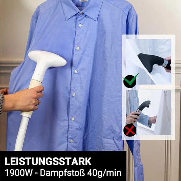 SteamOne EUH2020W Dampfglätter-System, 1900 W, 2 Leistungsmodi, Laufzeit 35 Min., für alle Stoffe und alle Kleidung – Bild 6