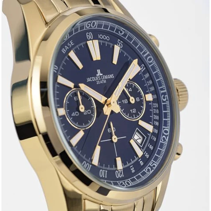 Jacques Lemans Herrenuhr Liverpool 1-2117O Chronograph, Edelstahl vergoldet – Bild 5