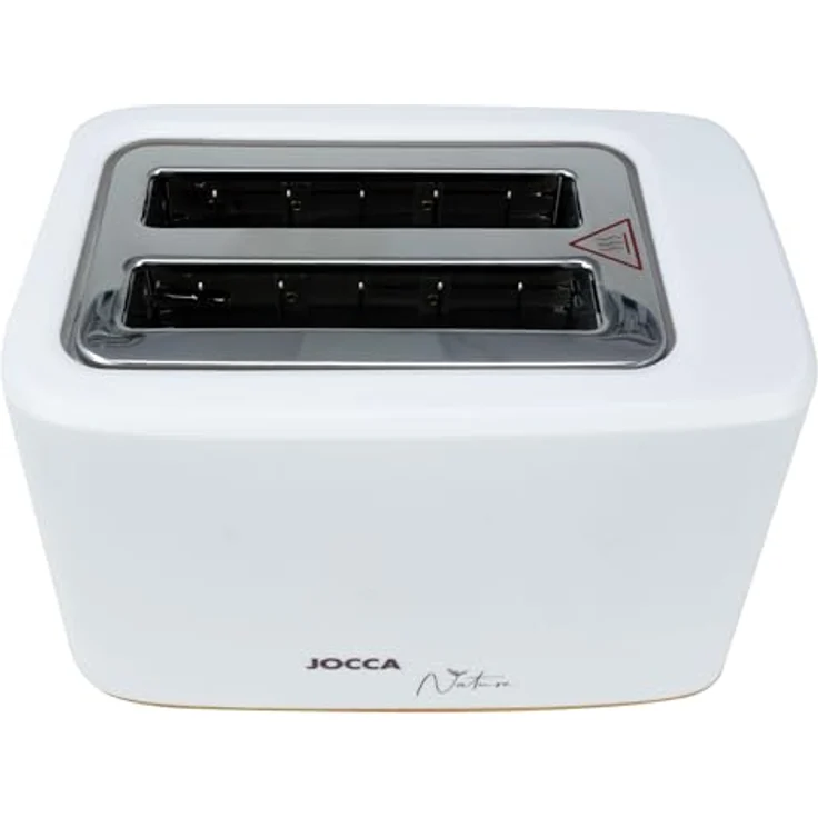 JOCCA Nature-Linie Toaster, 2 Scheiben mit 7 Toaststufen und Auftaufunktion, Weiß mit Holzakzenten – Bild 3
