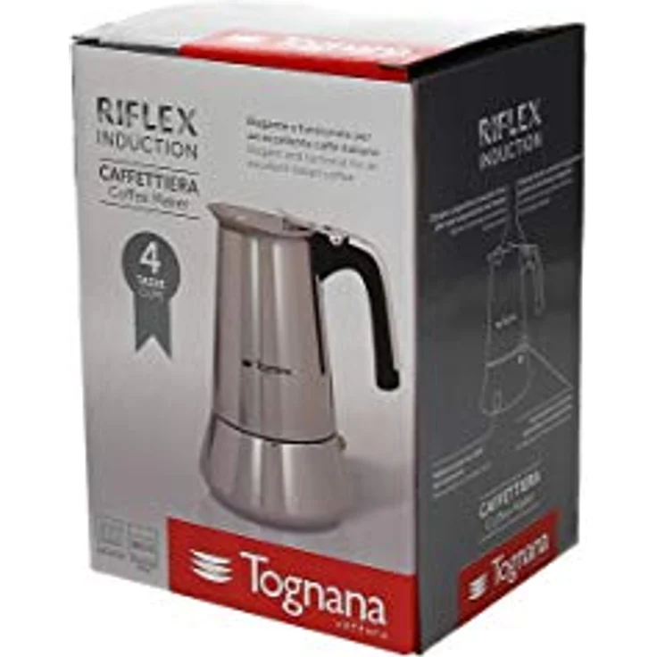 Tognana Riflex Induction Kaffeebereiter 4 Tassen, Edelstahl, Silber – Bild 8