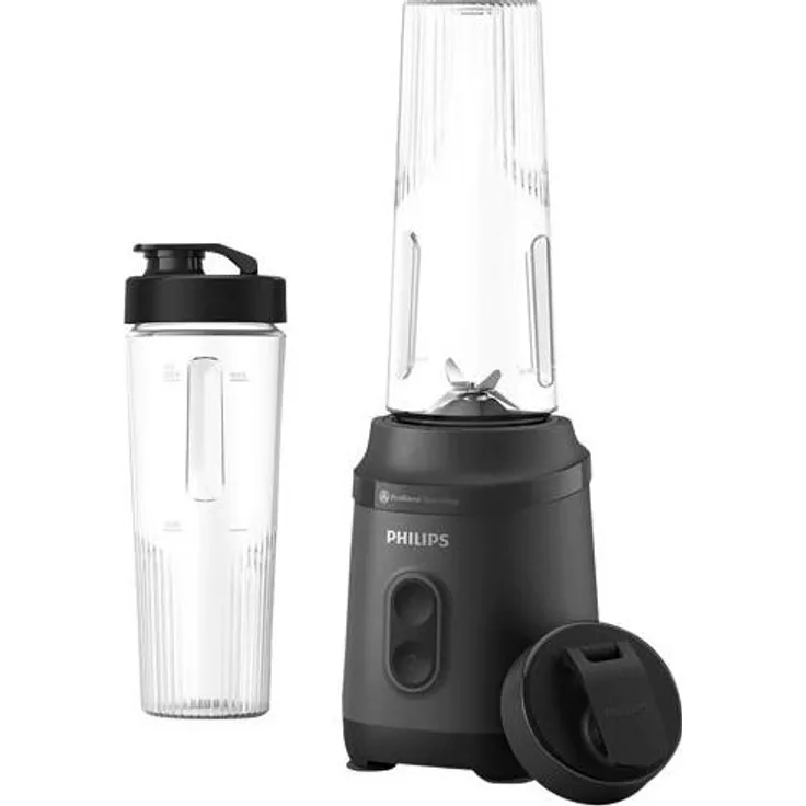 Philips HR2672/00 Standmixer Blend & Go, Tischplatten-Mixer mit Eis-Crusher, 350 W, Schwarz