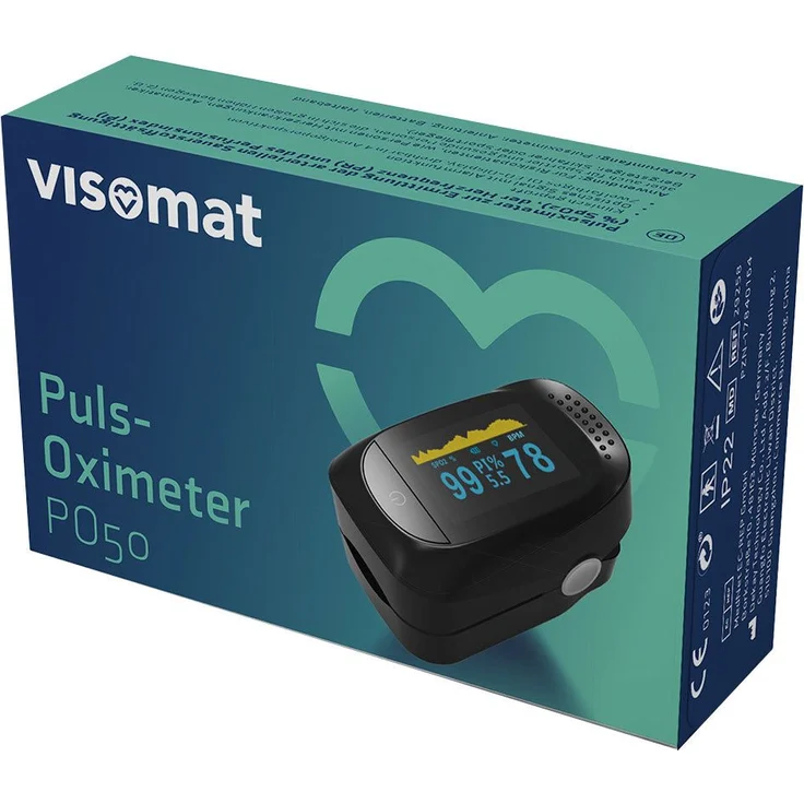 visomat Pulsoximeter Po50 1 St Gerät zur arteriellen Sauerstoffsättigung und Herzfrequenzmessung