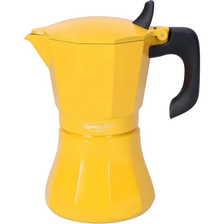 Oroley Espressokocher Oroley Petra, Italienische Kaffeemaschine für Induktion und Gasherd, 9 Tassen, Farbe Senf