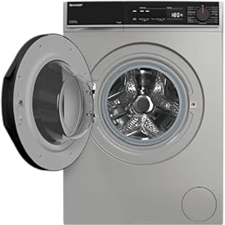 SHARP ES-PRO814SA-DE Waschmaschine Frontlader, 8kg, 1400U/min, Inverter, 15 Programme inklusive 60 Minuten Kurzprogramm, Dampffunktion, WiFi, AquaStop, Silber – Bild 5