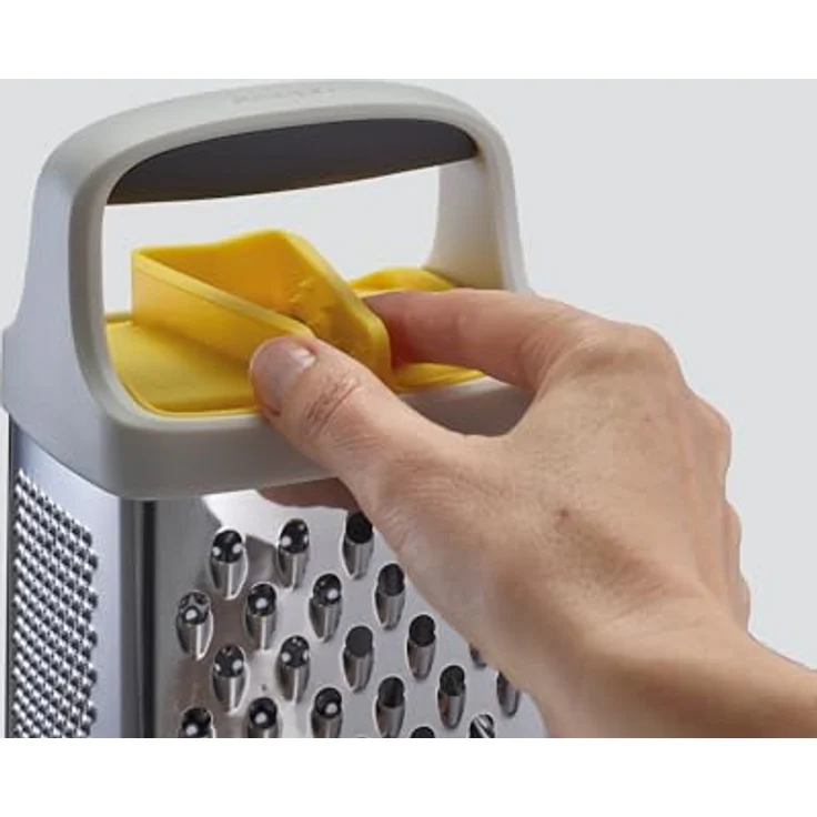 Joseph Joseph Multi-Grip Reibe mit Behälter, Edelstahlklingen zum Schneiden und Raspeln, rutschfest, spülmaschinenfest, grau - Preisvergleich – Bild 3