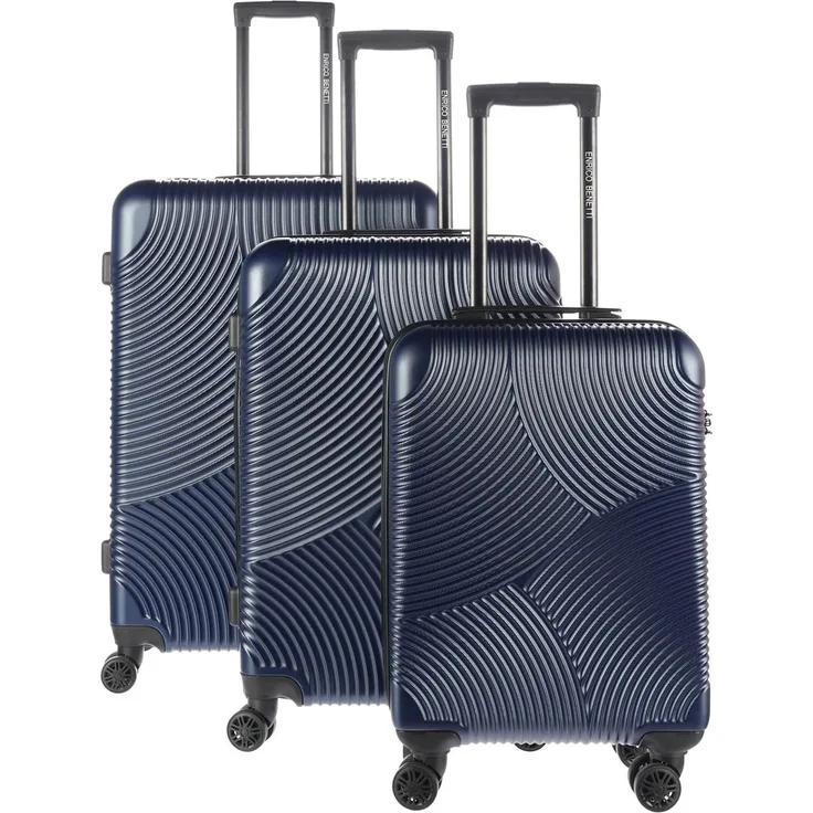 HTI-Living Kofferset 3-teilig, Hartschalenkoffer in Blau, Handgepäck (30 l, leichtläufige Rollen, integriertes Zahlenschloss)