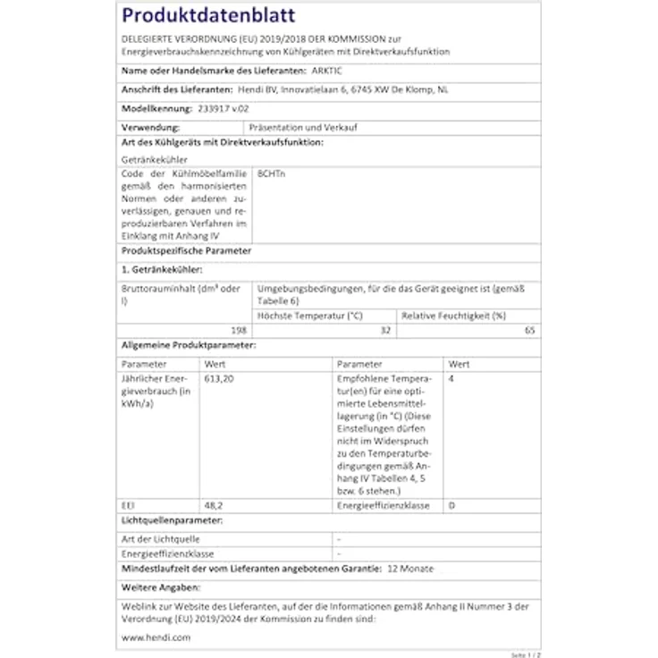HENDI Getränkebar-Kühlschrank 2-türig, 90cm breit, 228L, abschließbar mit Schiebetüren, schwarz – Bild 9