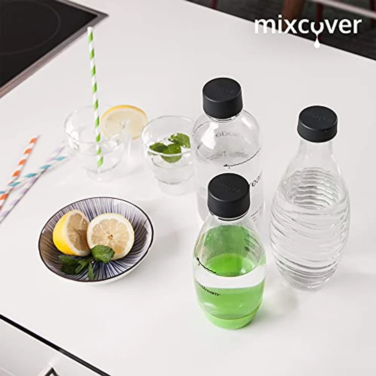 mixcover Ersatzdeckel für SodaStream Plastikflaschen, 3er Set, lebensmittelecht und spülmaschinengeeignet – Bild 5