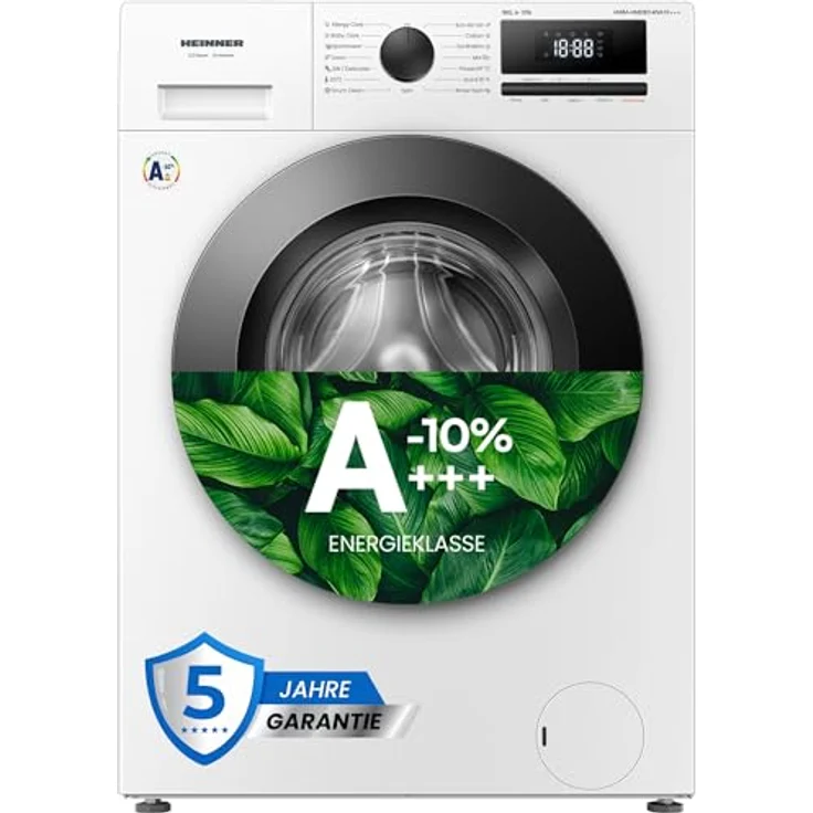 Heinner HWM-HME9014IVA10+++, Frontlader Waschmaschine mit 9 kg Kapazität, 1400 U/min, 15 Waschprogrammen und Digital Inverter-Motor – Bild 1