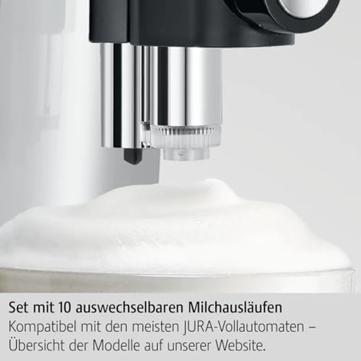 Jura 72228 Auswechselbarer Milchauslauf für Profi-Feinschaumdüse, 10-er Set, Kunststoff, Transparent – Bild 3