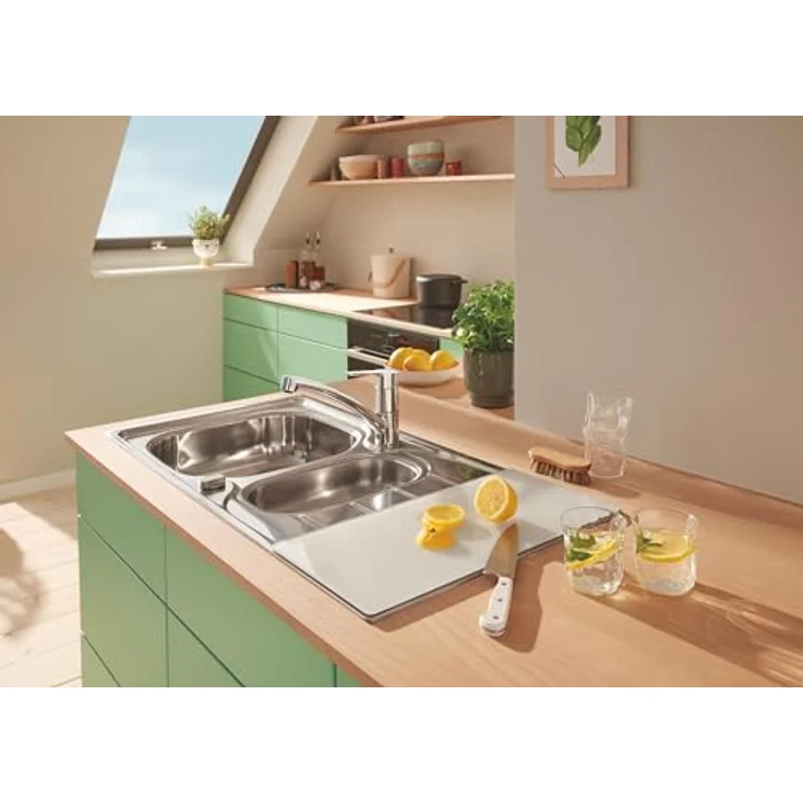 GROHE Glasschneidebrett (Material: Glas, bruchsicher, 450 x 240 x 19mm, L-Size), weiß, 40786L00 – Bild 3