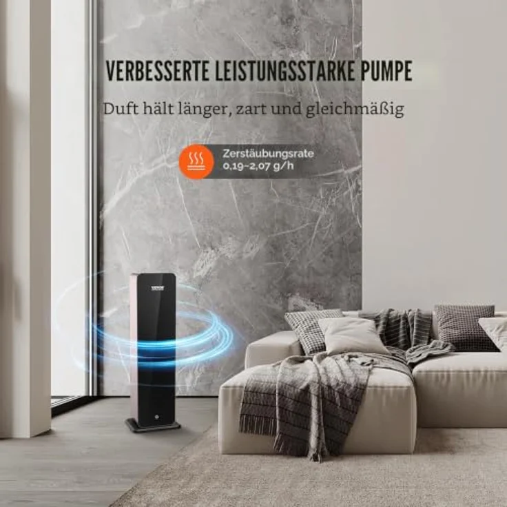 VEVOR Duftluftmaschine, 950 ml Bluetooth-Smart-Kaltluftdiffusor für ätherische Öle, 3000 Quadratfuß, bodenstehendes Aromatherapiegerät für große Räume und Büros – Bild 4
