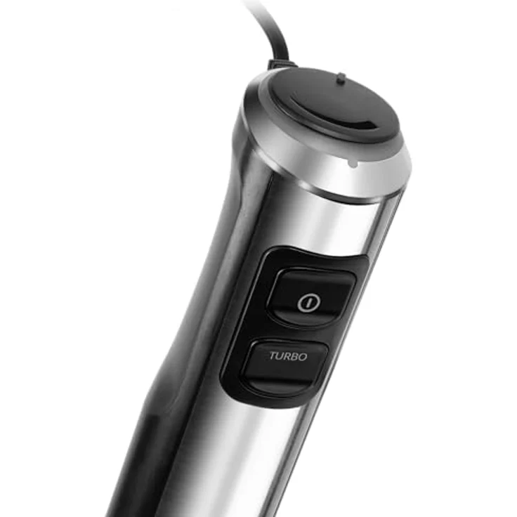 Teesa TSA3512, 1200 W Stabmixer mit verstellbarem Turbomodus und Edelstahlklingen, stufenlose Drehzahlregelung 9.000 – 15.200 U/min, spülmaschinenfeste Teile, Überlastungsschutz – Bild 3