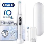Oral-B iO 6N Elektrische Zahnbürste, Bluetooth, 2 Bürsten, 1 Reiseetui, Weiß