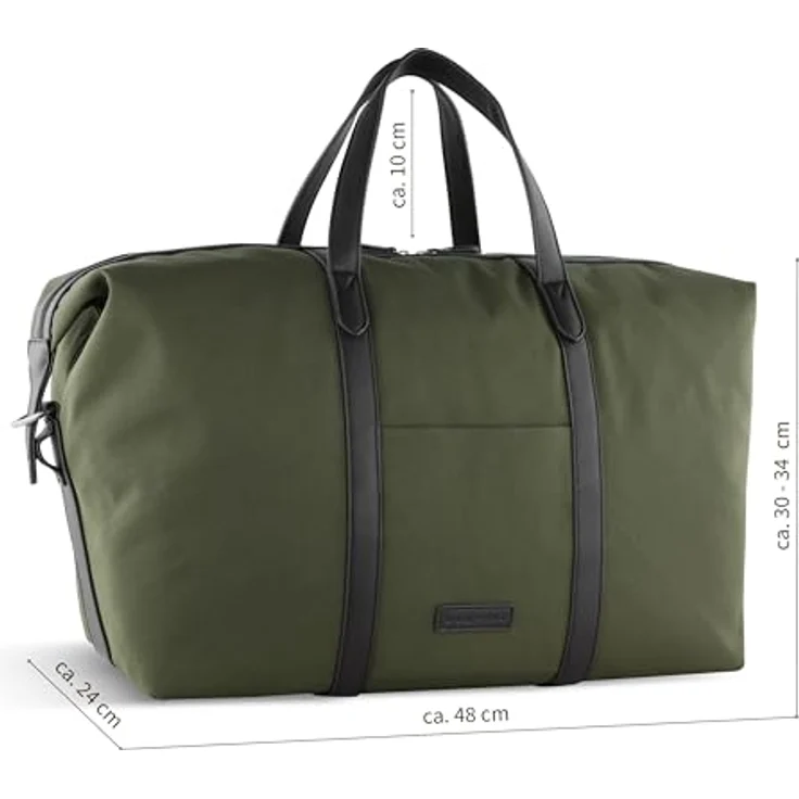 Bugatti Maro Weekender Reisetasche, 48 cm, Grün, 36 l Volumen, vielseitige Trageoptionen, handgefertigt aus strapazierfähigem Polyester – Bild 2