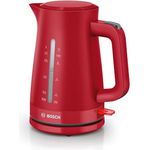 Bosch kabelloser Wasserkocher My Moment TWK3M124, Abschaltautomatik, Überhitzungsschutz, Tassenanzeige, beidseitige Wasserstandsanzeige, entnehmbarer Kalkfilter, 1,7 L, 2400 W, Rot matt